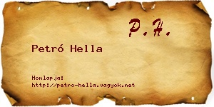 Petró Hella névjegykártya