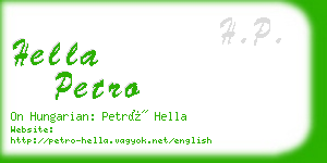 hella petro business card
